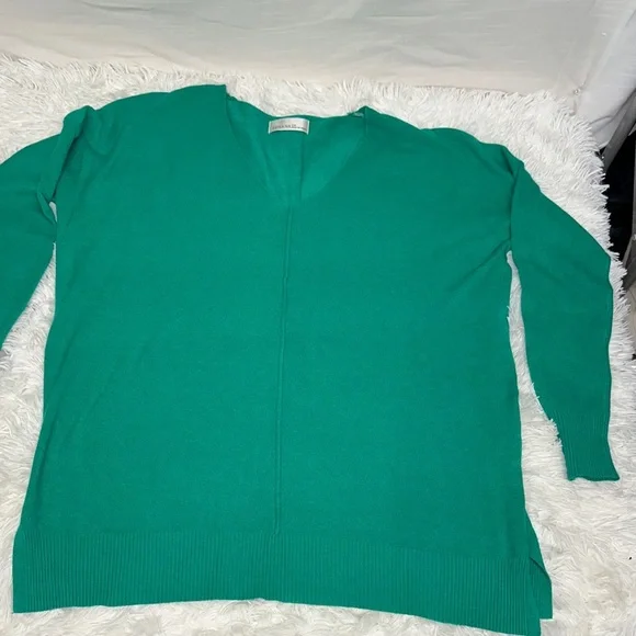 Zenana Outfitters Green V-Neck Sweater - Picture 7 of 8